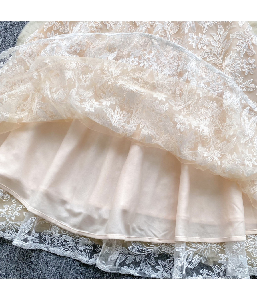 Lace Embroidery Spaghetti Strap Dress