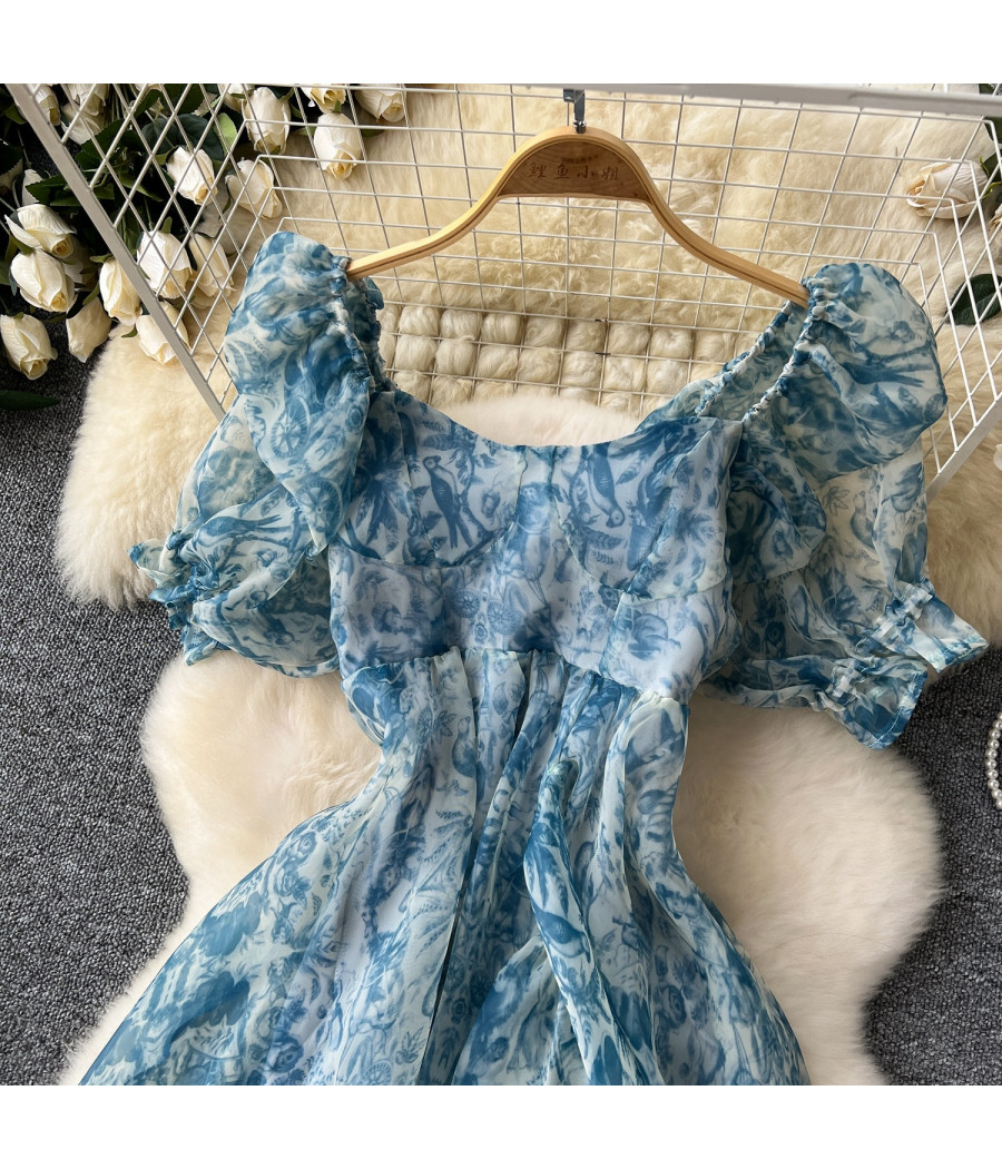 Blue Floral Summer Dress