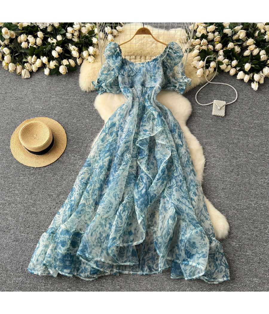 Blue Floral Summer Dress