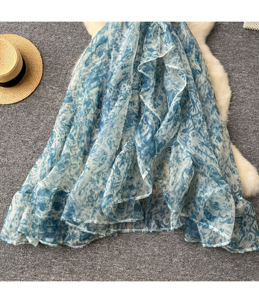 Blue Floral Summer Dress