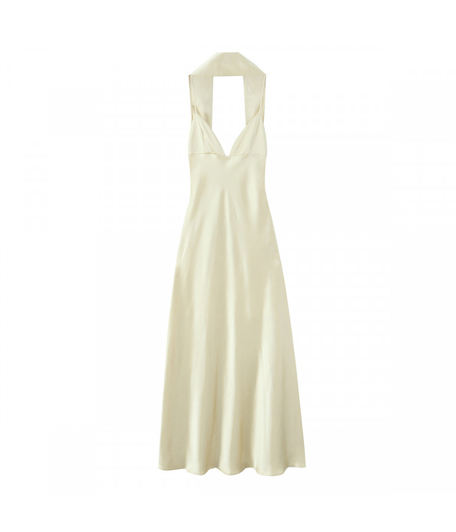 Yellow Strap Dress With Scarf