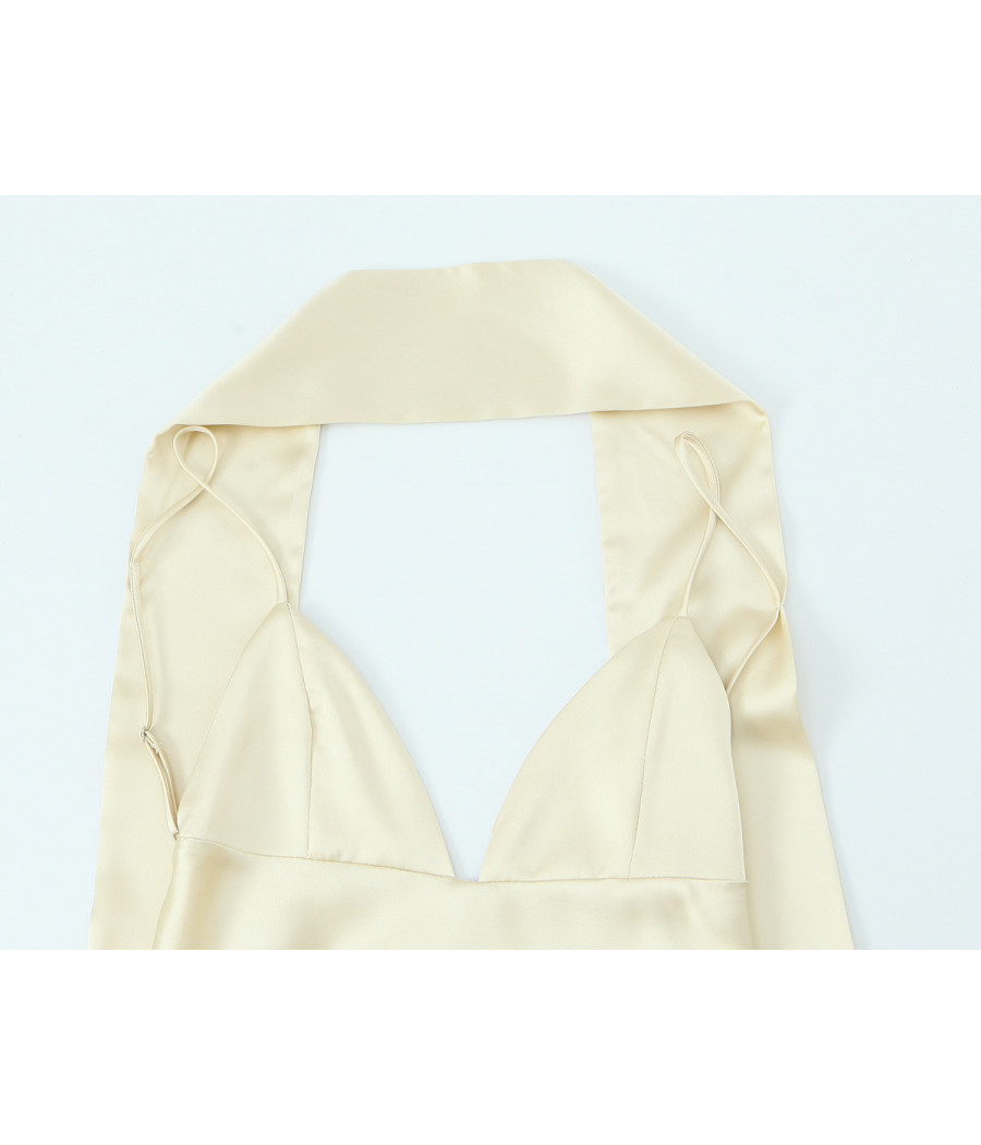 Yellow Strap Dress With Scarf