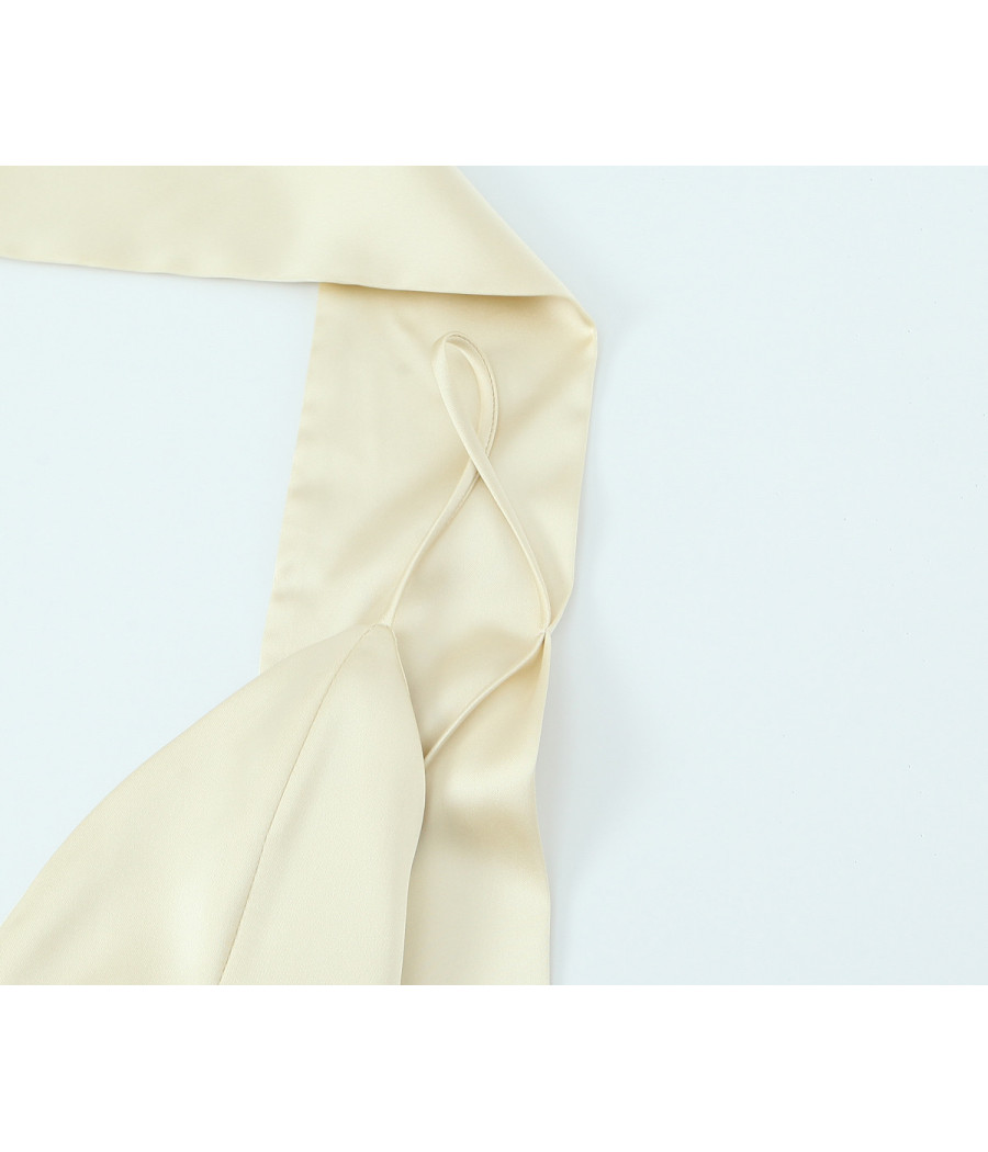 Yellow Strap Dress With Scarf