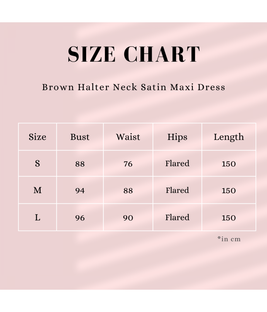 Brown Halter Neck Satin Maxi Dress