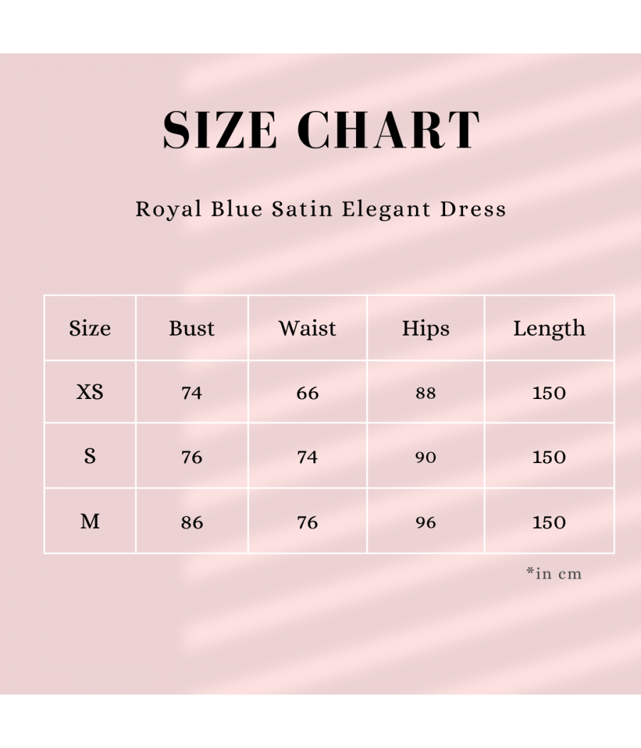 Royal Blue Satin Elegant Dress