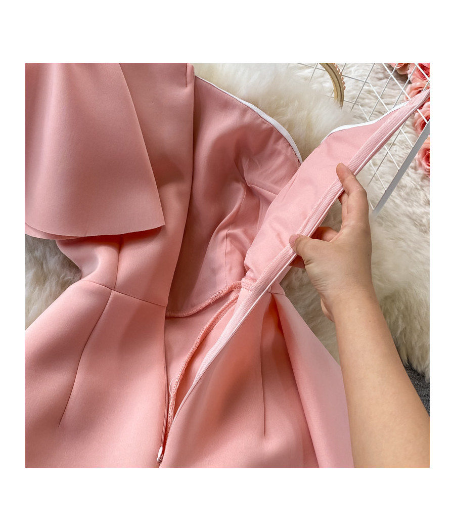 Baby Pink One Shoulder Bodycon Dress