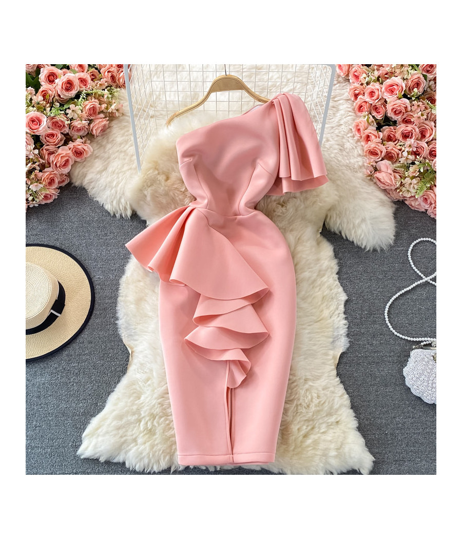Baby Pink One Shoulder Bodycon Dress