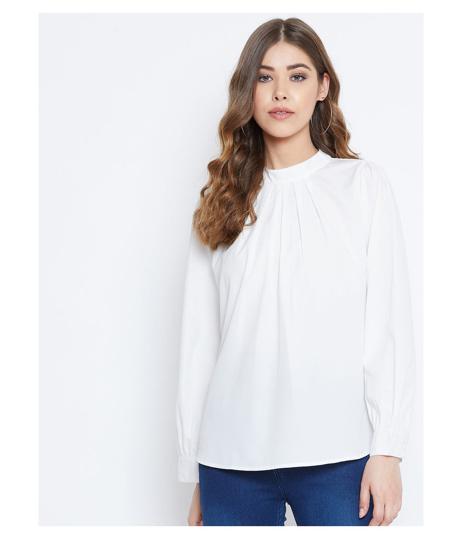 White high neck top