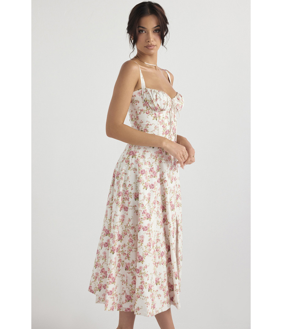 Floral Midi Dress with Straps