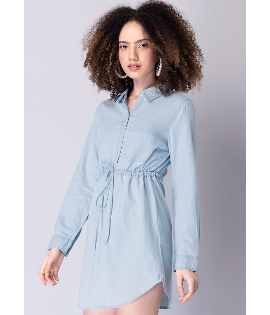 Blue denim Buttoned dress