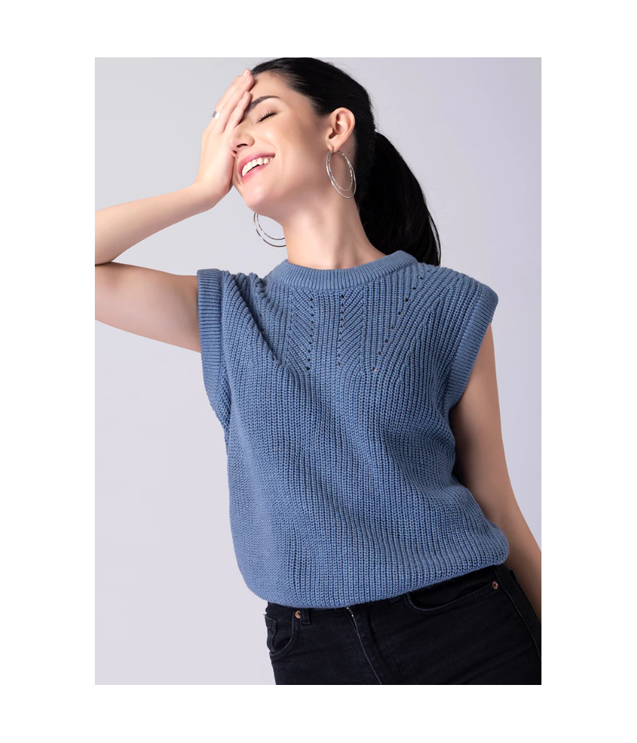 Blue sweater cardigan