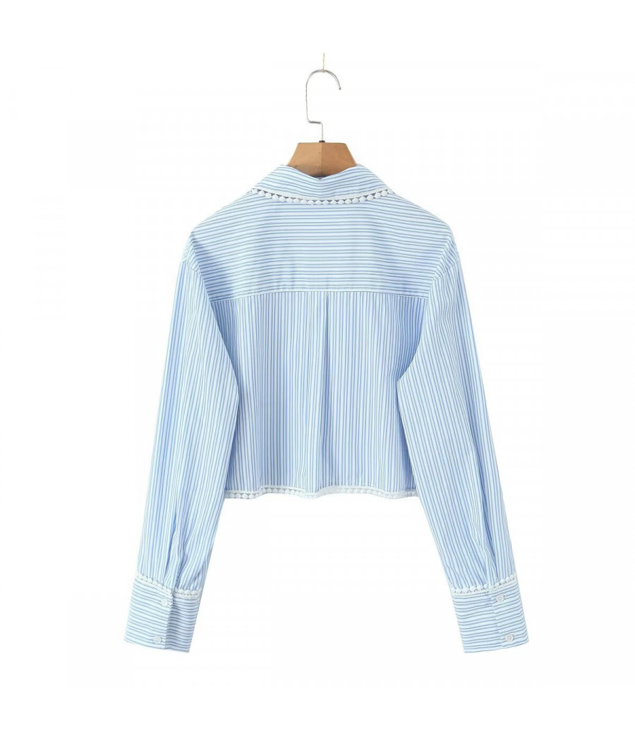 Light Blue Stripped with detailing at Collar and Sleeves