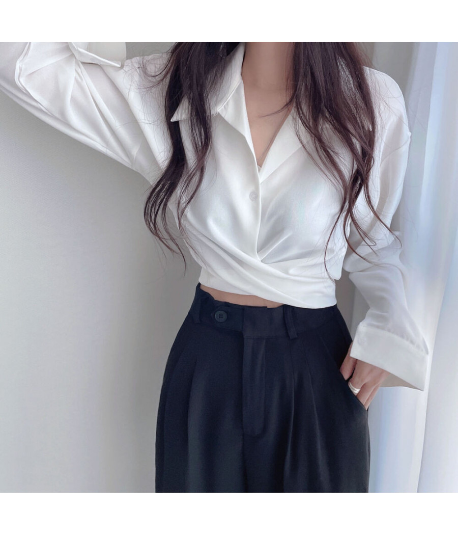 Long Sleeve White Collar Blouse