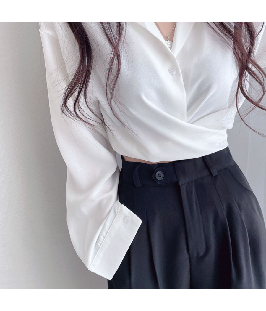 Long Sleeve White Collar Blouse