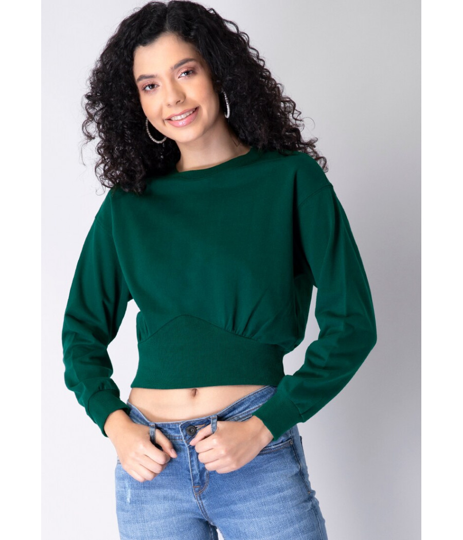 Green cropped sweatshirt