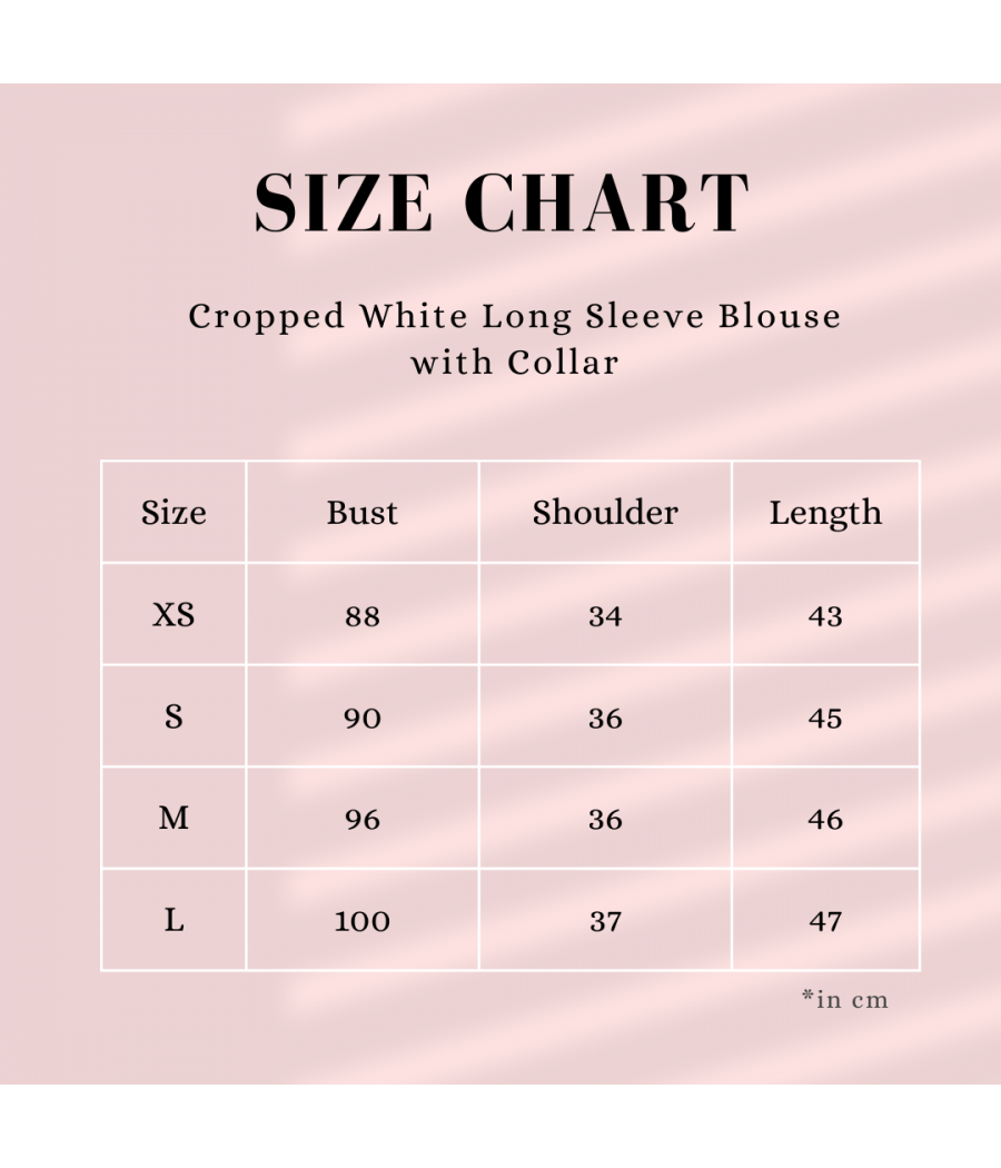 Cropped White Long Sleeve Blouse with Collar