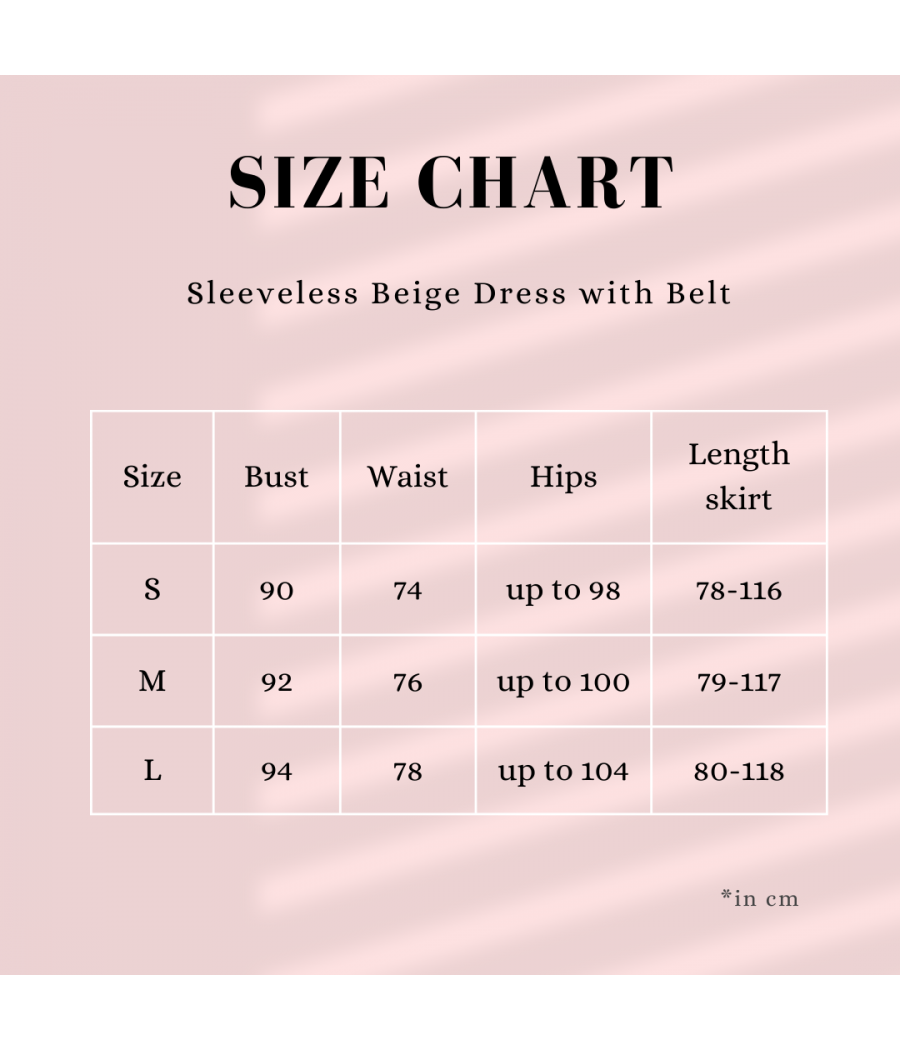 Sleeveless Beige Dress with Belt