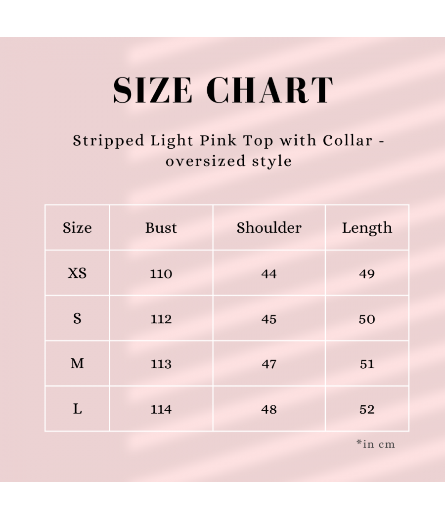 Stripped Oversized Pink Top with Collar