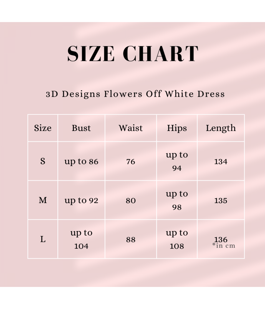 3D Designs Flowers Off White Dress
