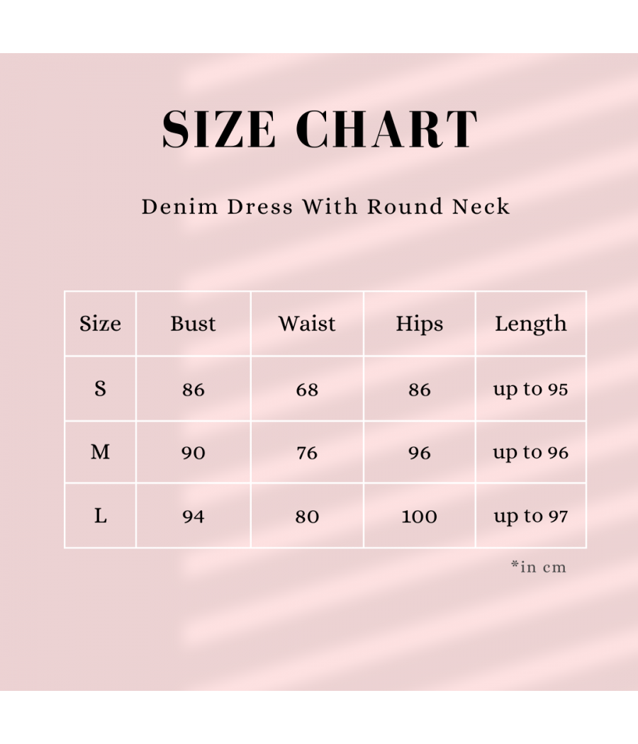 Denim Dress With Round Neck