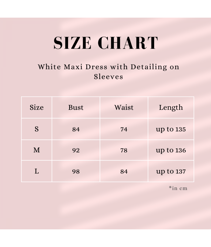 White Maxi Dress with Detailing on Sleeves