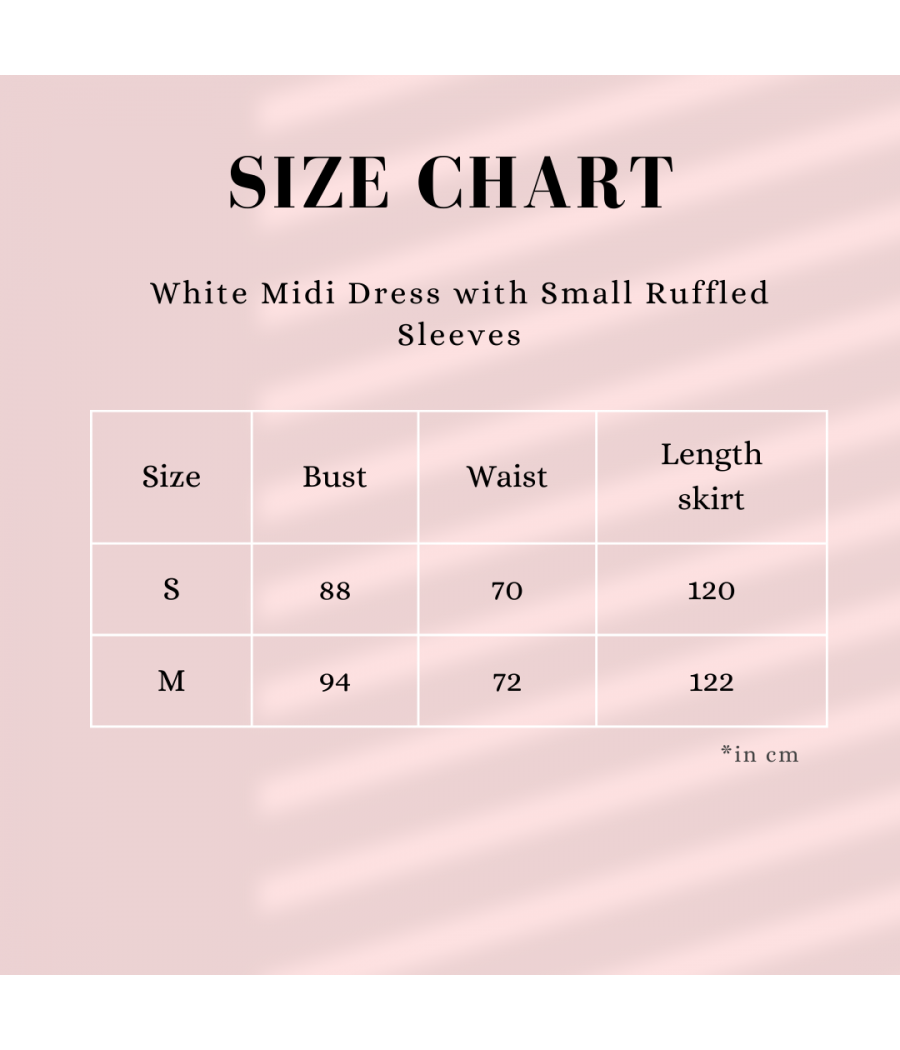 White Midi Dress with Small Ruffled Sleeves
