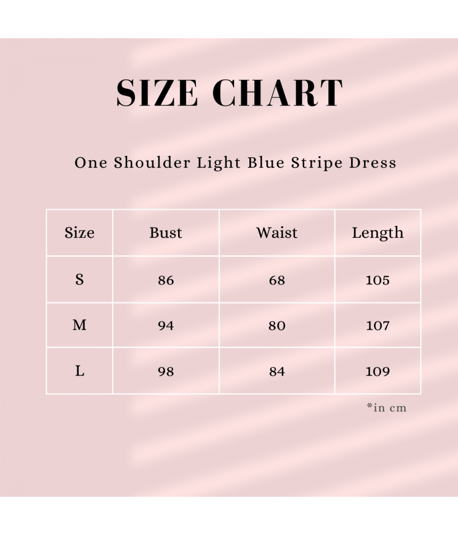 One Shoulder Light Blue Stripe Dress