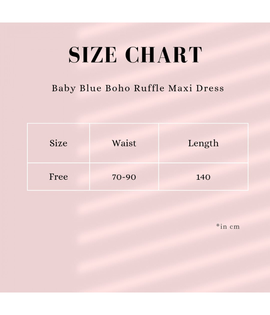 Baby Blue Boho Ruffle Maxi Dress