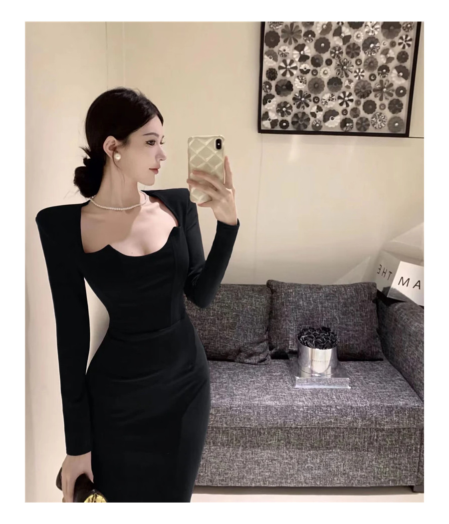 Elegant Solid Color Dress