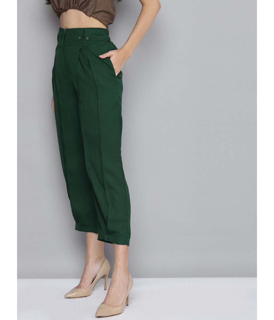 Emerald Green Front Pleat...