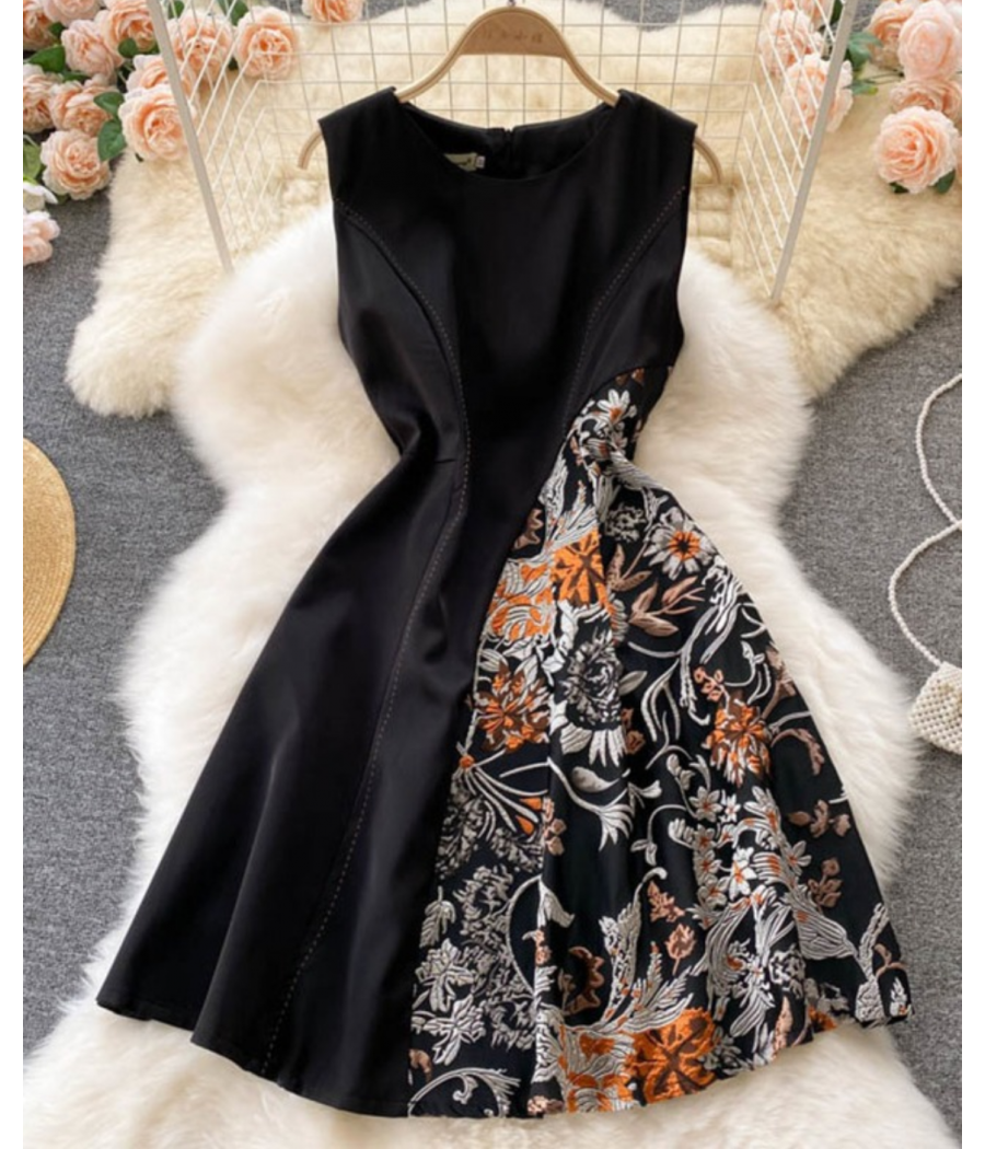 Vintage Black and Orange Dress